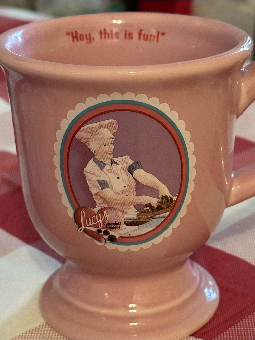 I Love Lucy Pink Pedestal Mug - Vintage 2006